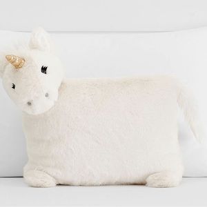 GREAT CONDITION!! Pottery Barn Kids Unicorn Shaped Pillow, Ivory